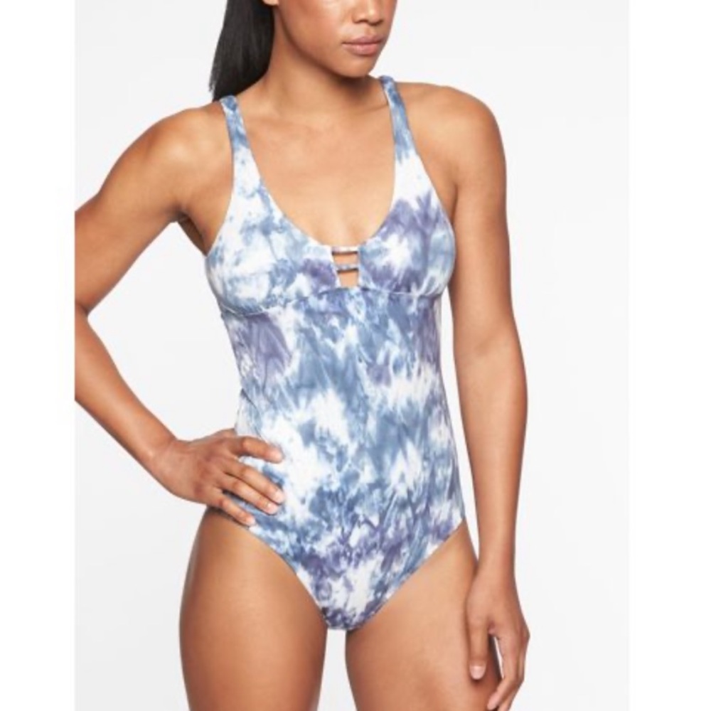 Athleta Tulum Keyhole Tie Dye One Piece Swimsuit